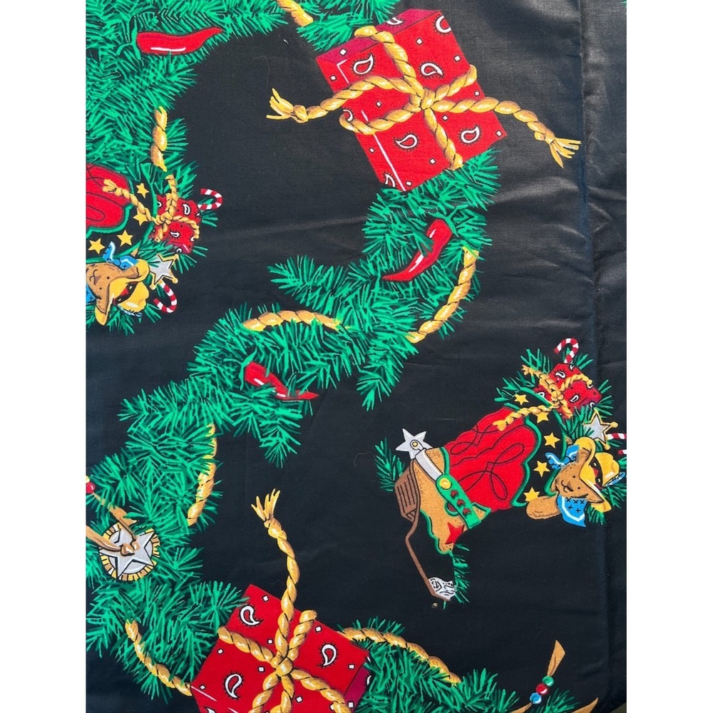 Fabric VTG Daisy Kingdom 1993 Christmas Corral Collection "Garland Over all" BTY